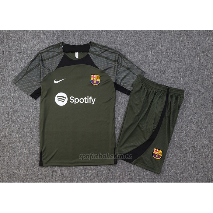 Chandal del Barcelona Manga Corta 2023-2024 Verde Oscuro - Pantalon Corto